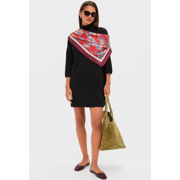 NWOT Pomander Place Noir Vivianne Sweater Dress Black Shimmer Turtleneck Cozy - Picture 6 of 16